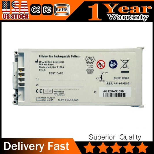 Genuine Replacement Battery 8019-0535-01 for ZOLL R Series & E Series | 10.8V 5.8Ah Rechargeable Li-Ion Pack
