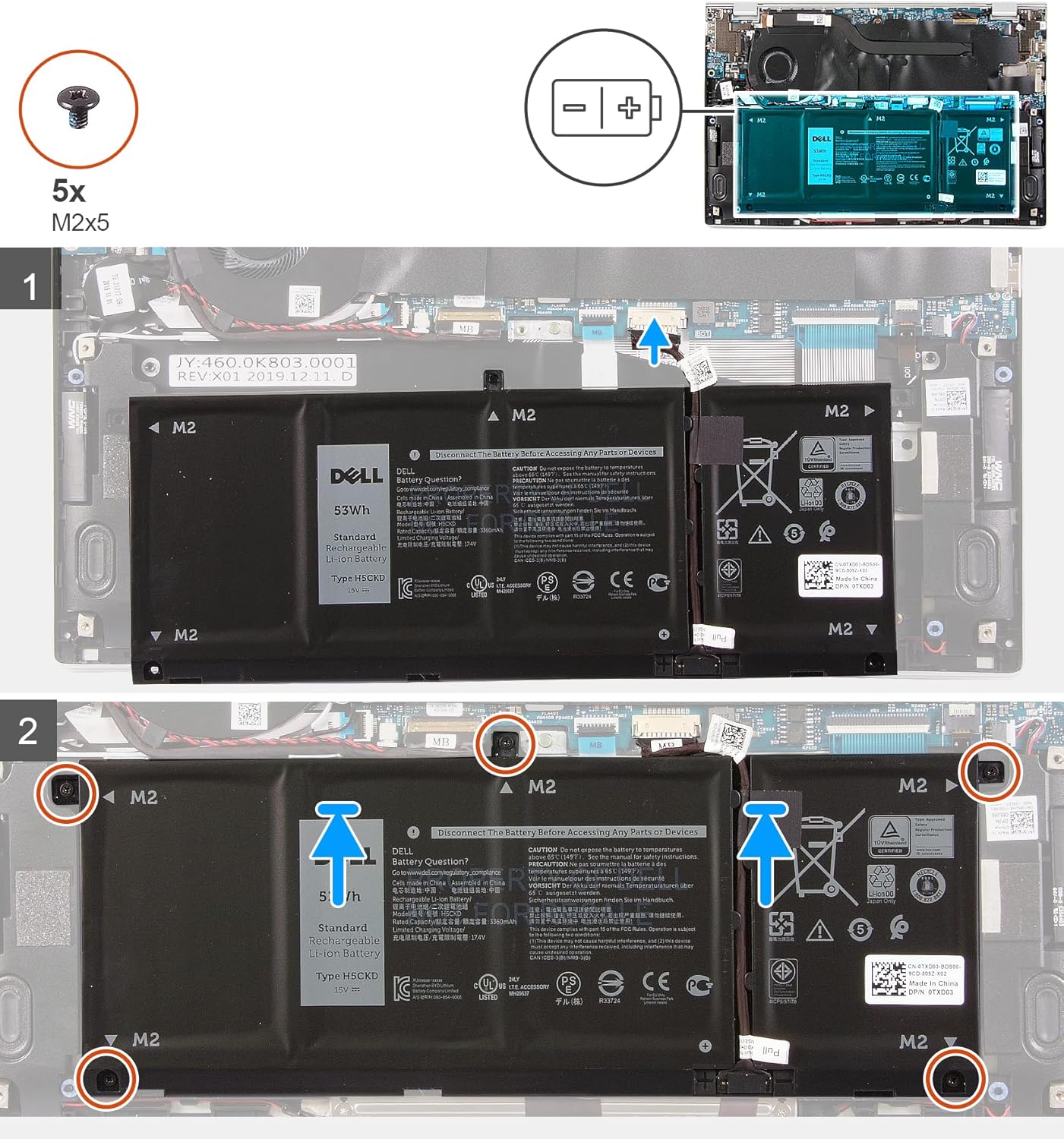 Official DELL H5CKD Battery | 15V 53Wh | Fast Shipping