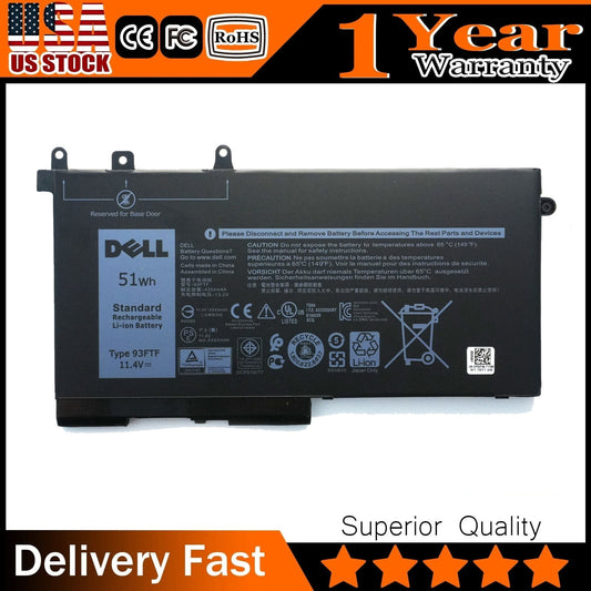 Original Dell 93FTF 51Wh Replacement Battery for Latitude 5280/90, 5480/90, 5580/90 & Precision 3520/30