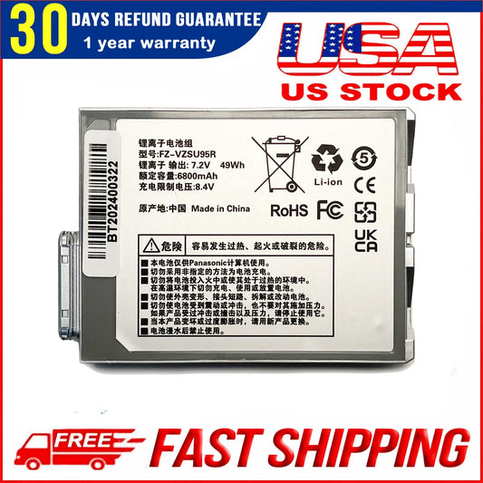 Genuine FZ-VZSU95R 49Wh Tablet Replacement Battery For Panasonic Toughpad FZ-B1 FZ-B2 FZ-M1 FZ-M1C Series FZ-VZSU0JW FZ-VZSU0HW FZ-VZSU94 FZ-VZSU94W FZ-VZSU94JS FZ-VZSU94R FZ-VZSU94K FZ-VZSU95 FZ-VZSU95JS