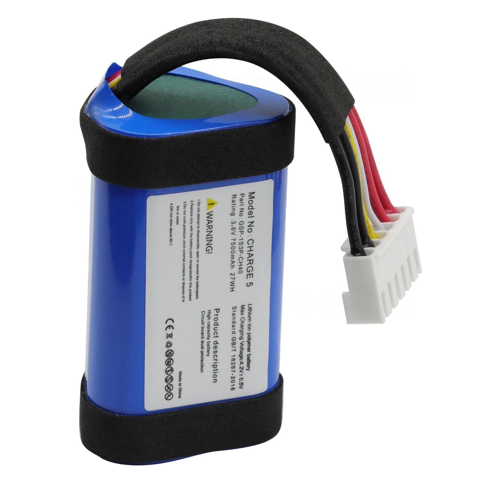 New GSP-1S3P-CH40 7500mAh Internal Battery Replacement for JBL Charge 5 / Charge5 Speaker
