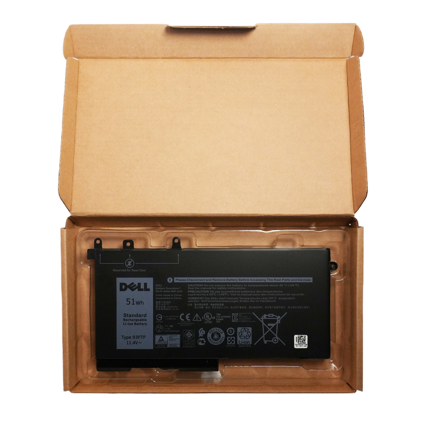 Original Dell 93FTF 51Wh Replacement Battery for Latitude 5280/90, 5480/90, 5580/90 & Precision 3520/30