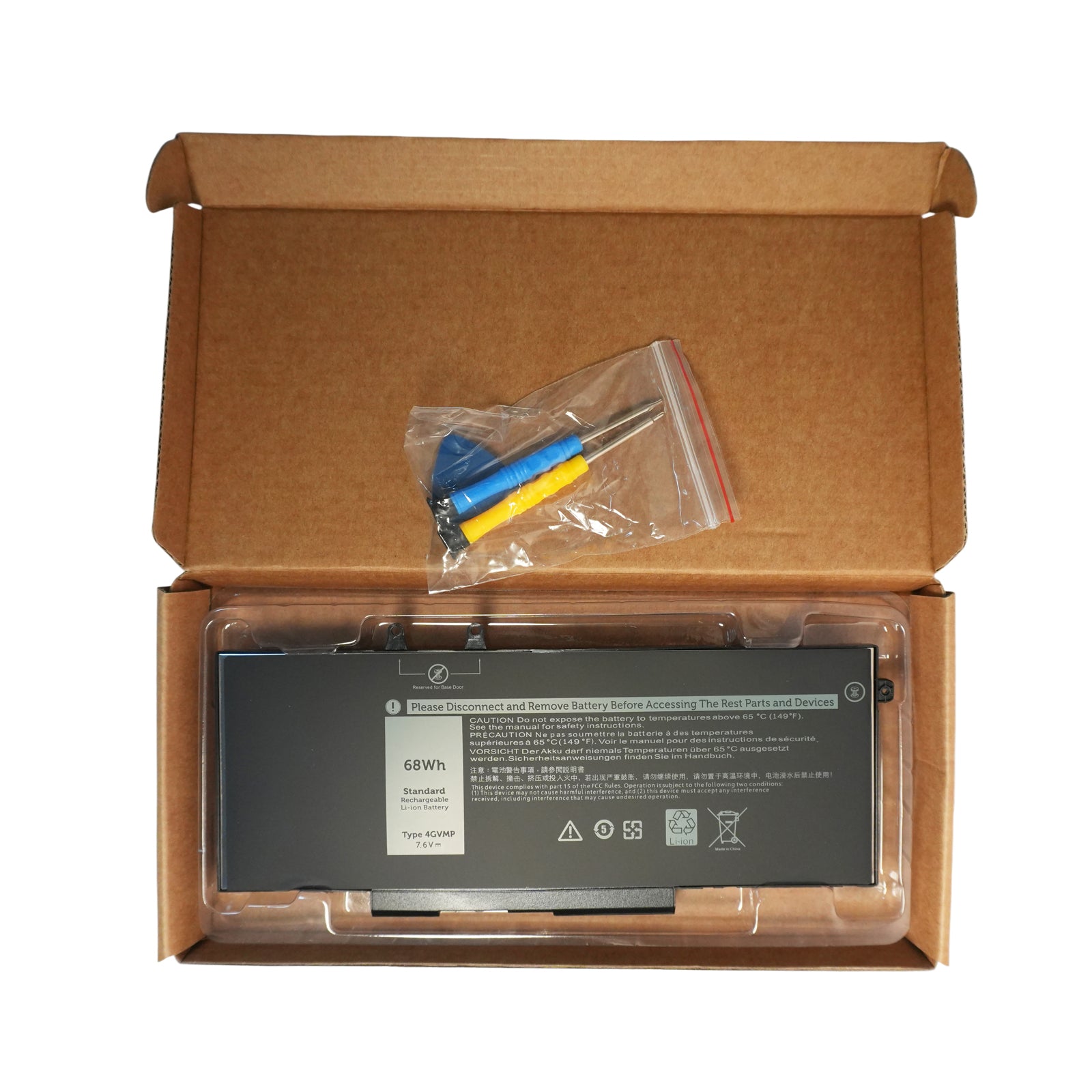 OEM Replacement Battery for Dell Latitude 5400/5500 & Precision 3540/3550 Laptops - 68Wh 4GVMP