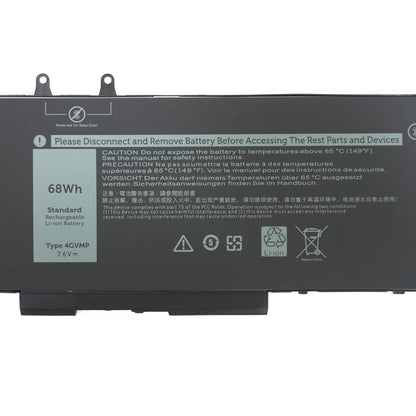 OEM Replacement Battery for Dell Latitude 5400/5500 & Precision 3540/3550 Laptops - 68Wh 4GVMP