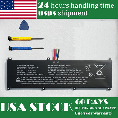 Genuine 15.4V 4800mAh 73.92Wh GLT163 Laptop Battery Compatible with HIPAA SH56 IRU Z15S lingrui S1 PRO P03 P159 GLX163-4S1P