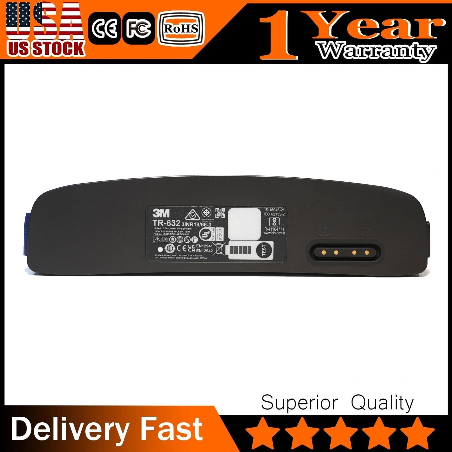Genuine 3M TR-632 High Capacity Battery for Versaflo TR-600 Series PAPR