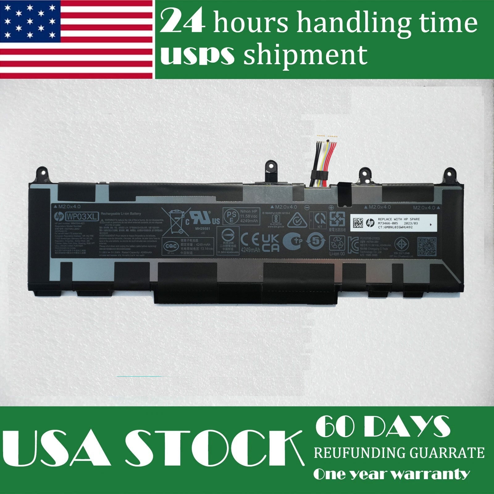 HP EliteBook 840 G9 Battery Replacement - Genuine WP03XL (M73466-005) 51.3Wh | Official HP Part