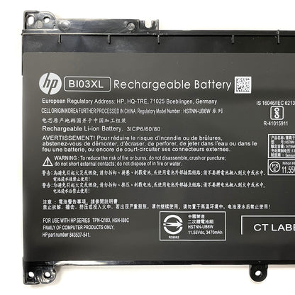 Genuine BI03XL (ON03XL) Laptop Battery for HP Stream 14-CB, 14-AX, 14-DS Series