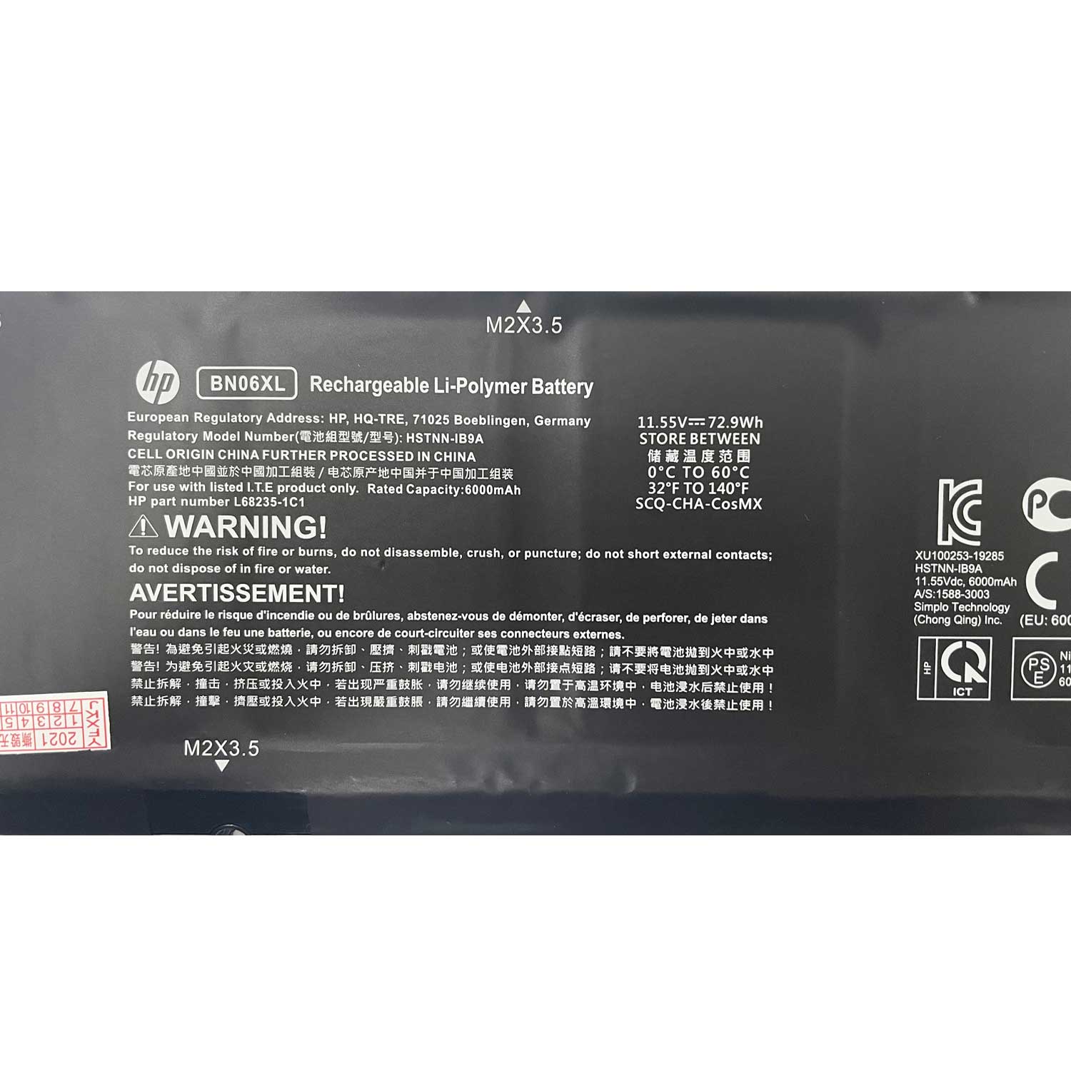 Genuine BN06XL HSTNN-IB9A Laptop Battery for HP Spectre X360 15-EB Series