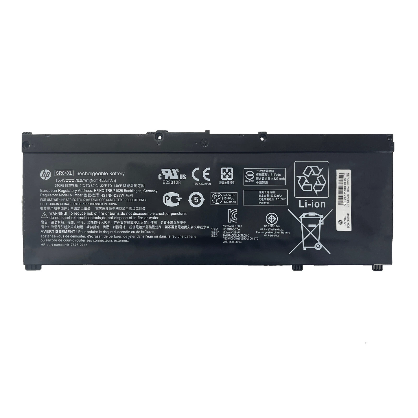 HP SR04XL 15.4V 70.07Wh Notebook Battery For HP Pavilion Power 15-CB000 ,Gaming 15-CX000 , OMEN 15-CE000 ,15-DC0000 ,17-CB0000