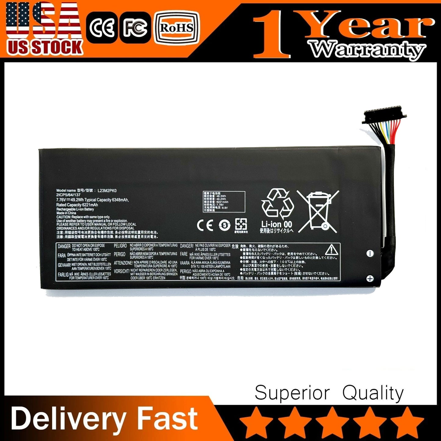 Buy Replacement L23M2PK0 Battery for Lenovo Legion Go Handheld PC - 49.2Wh Capacity, Also Fits L23B2PK0