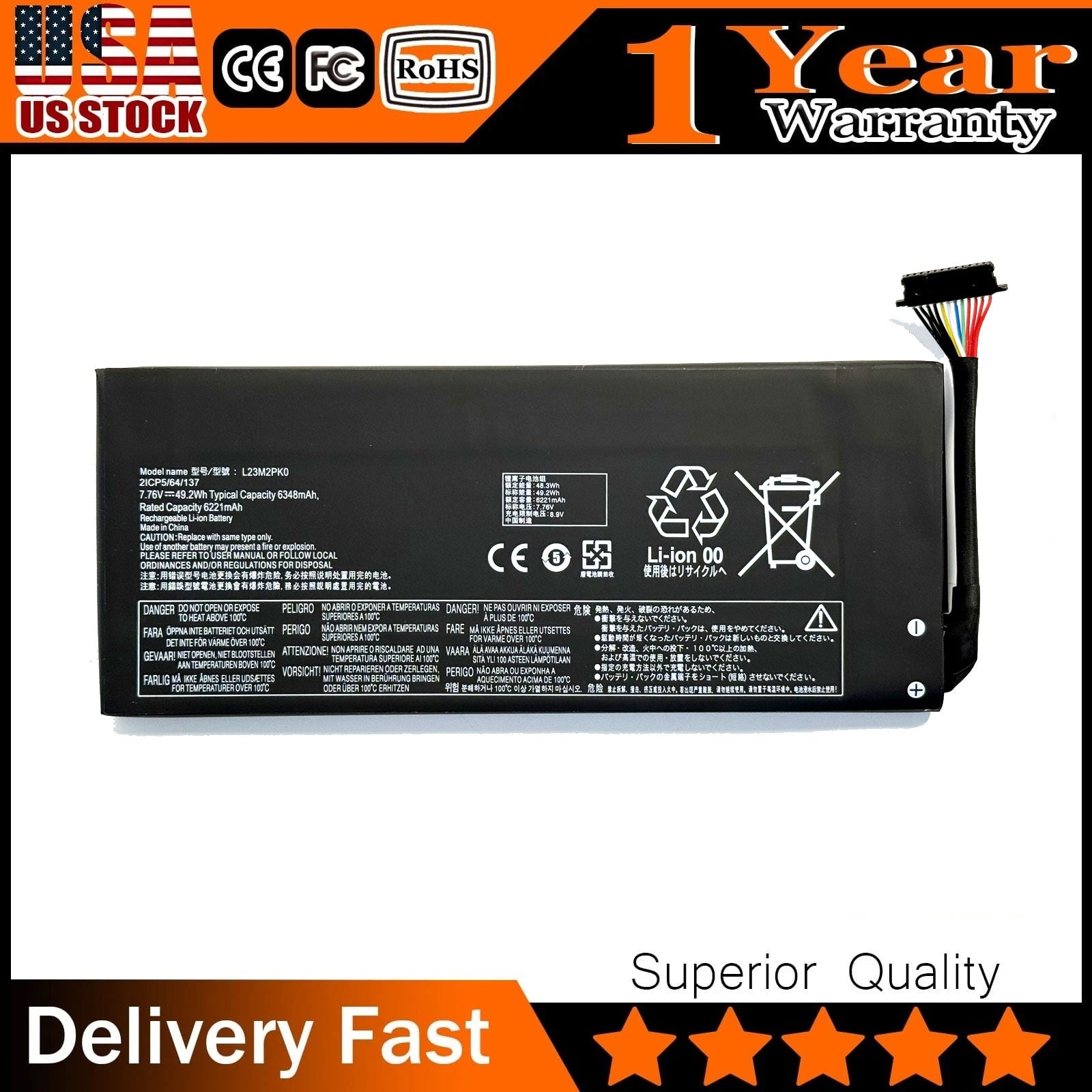 Buy Replacement L23M2PK0 Battery for Lenovo Legion Go Handheld PC - 49.2Wh Capacity, Also Fits L23B2PK0