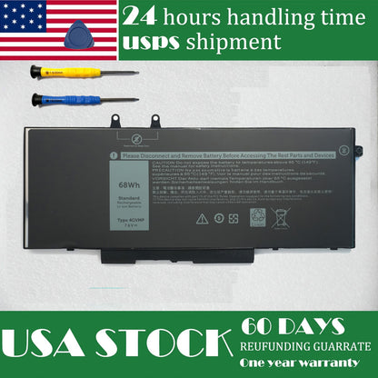 OEM Replacement Battery for Dell Latitude 5400/5500 & Precision 3540/3550 Laptops - 68Wh 4GVMP